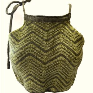 Knitted Moss Green Crop Top